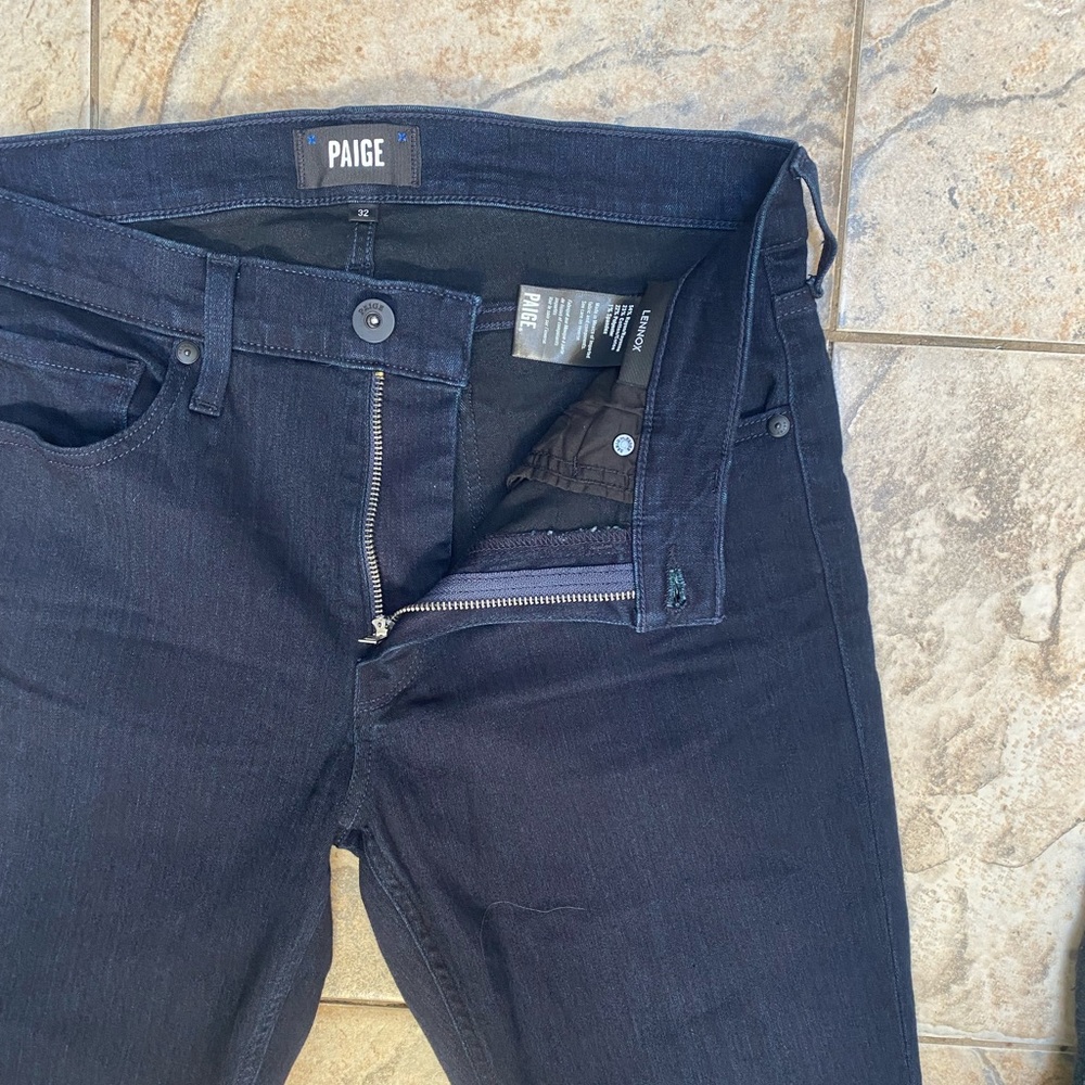 PAIGE Lennox Men's Dark Indigo Slim Jeans Size 32 x 32